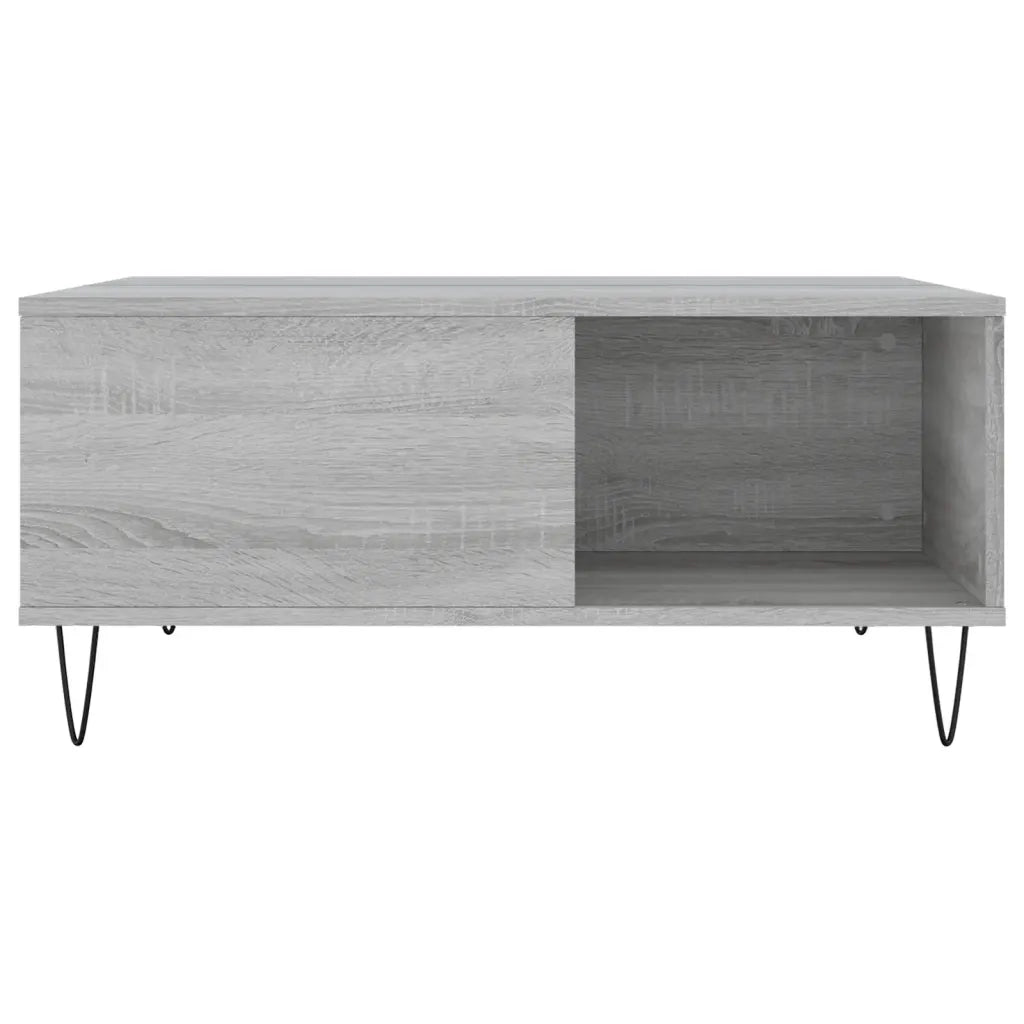 Tavolino Salotto Grigio Sonoma 80x80x36,5 cm Legno Multistrato 830786