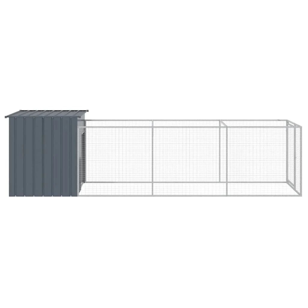 Cuccia per cani con cortile 110 x 405 x 110 cm antracite 02_0043465