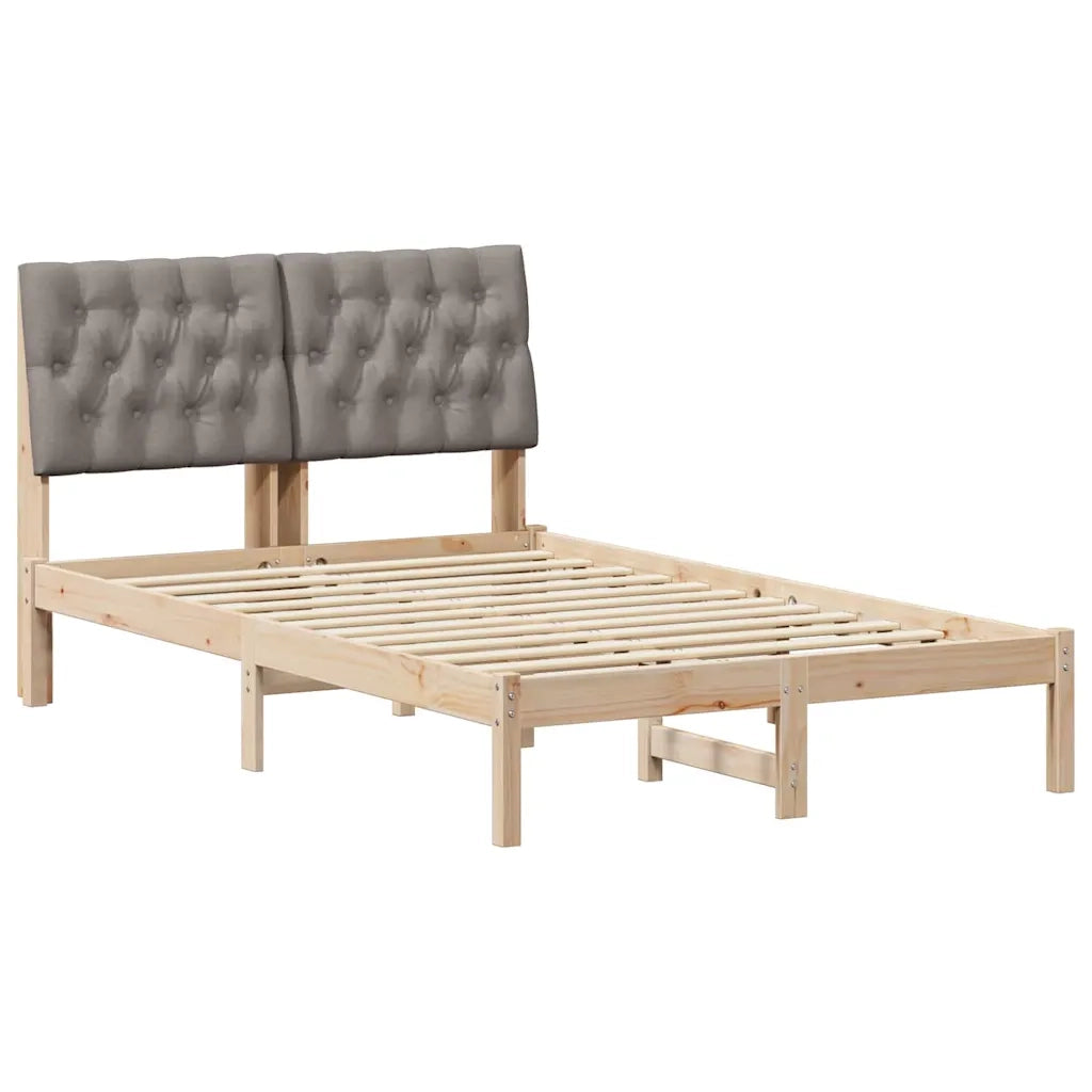 Letto con Testiera Rivestita-Struttura Letto con Testiera Marrone 120 x 200 cm 260570