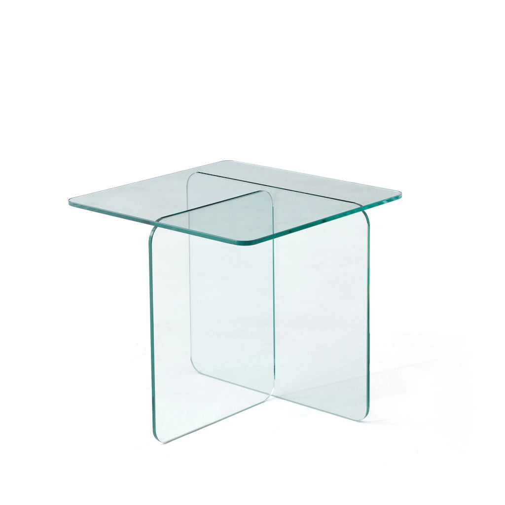 TAVOLINO Laterale 45x45x51 cm Vetro Trasparente