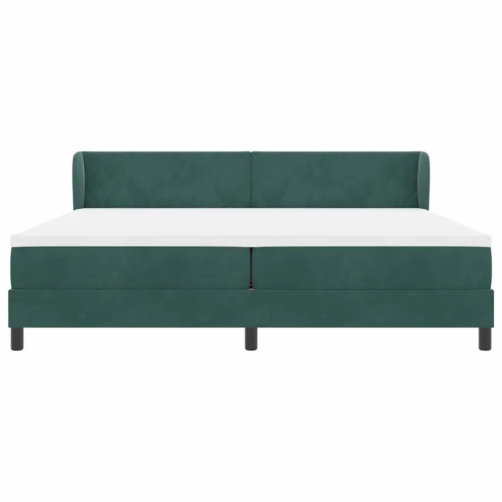 Letto a molle con materasso Verde scuro 200 x 200 cm Velluto 3340463
