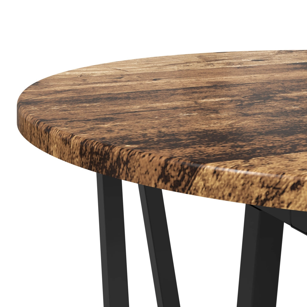 Set di 2 Tavolini in Legno Riciclato e Metallo