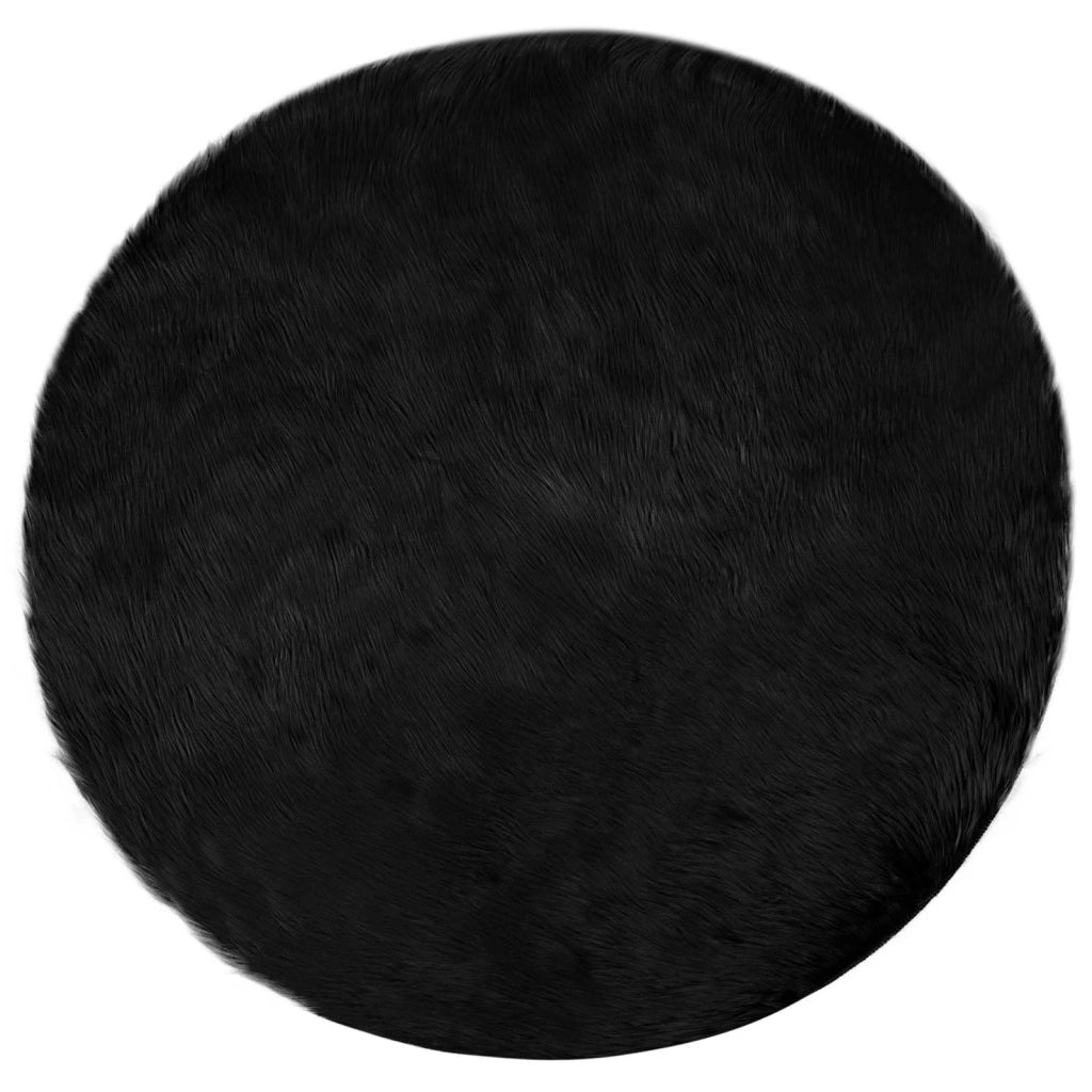 Tappeto in finta TAFALLA Nero Ø 120 cm Poliestere