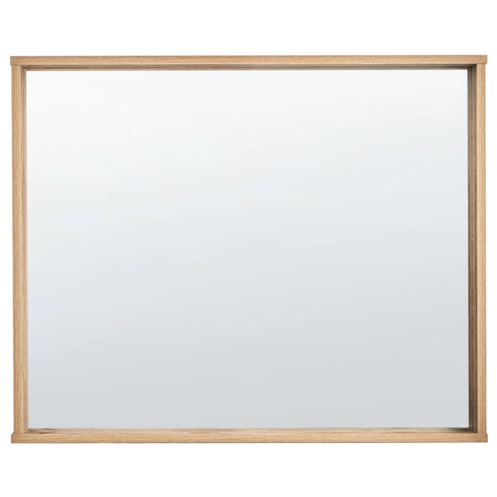 Specchio da parete in truciolato di legno chiaro 80 x 65 cm Rettangolare Accento decorativo Stile scandinavo