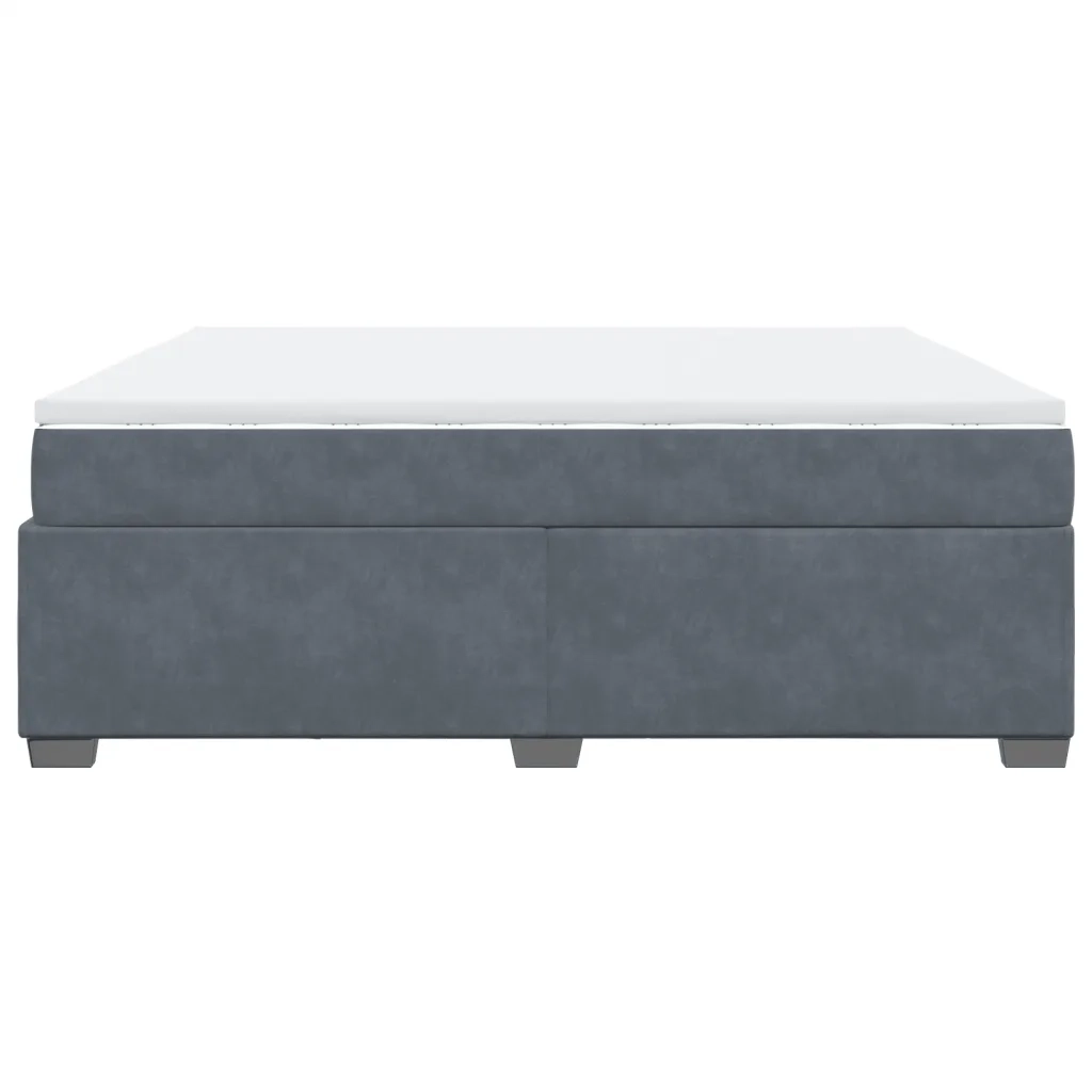 Giroletto a Molle con Materasso Grigio Scuro 180x200 cm Velluto 3285300