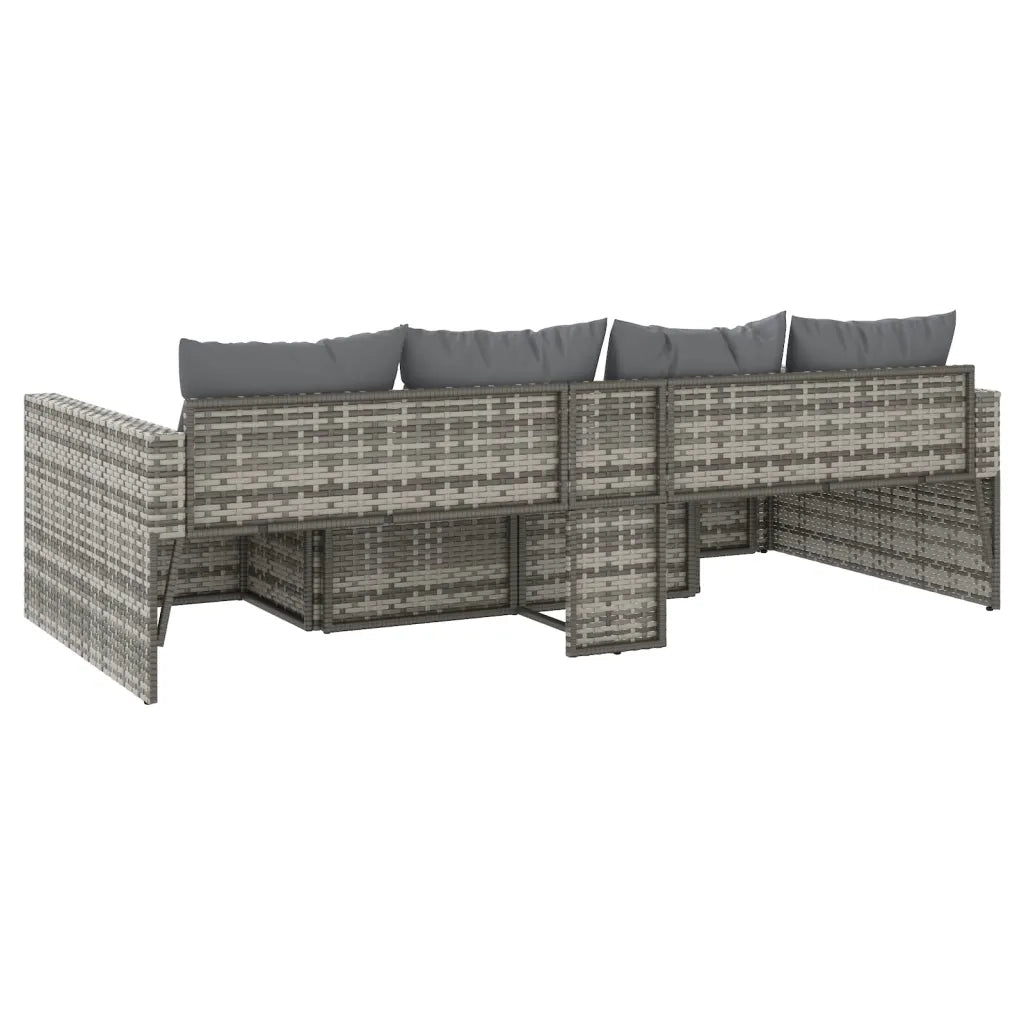 Set di Divani da Giardino 2 pz con Cuscini in Polyrattan Grigio 362344