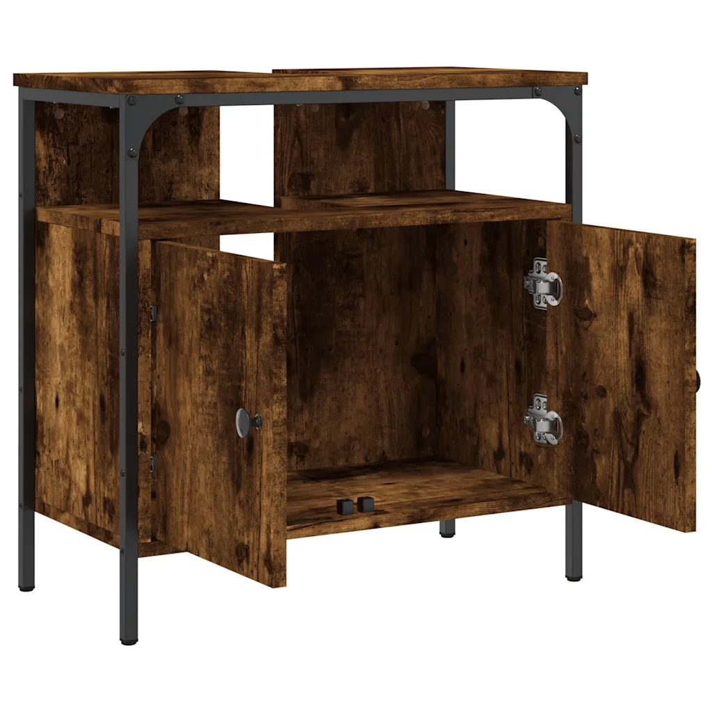 Mobile Lavabo | Armadio Lavabo Bagno Rovere Fumo 60x30x60 cm Legno Multistrato