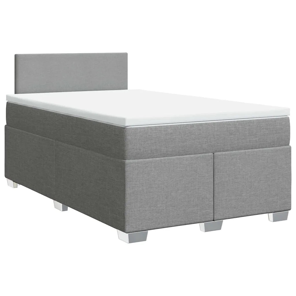 Giroletto a Molle con Materasso Grigio Chiaro 120x190cm Tessuto