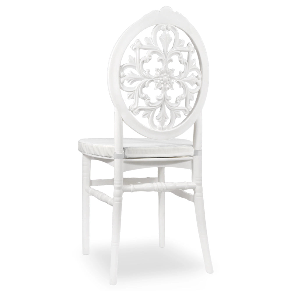 Set da 20 Sedie Venus in Plastica Bianche con cuscino coordinato antiscivolo