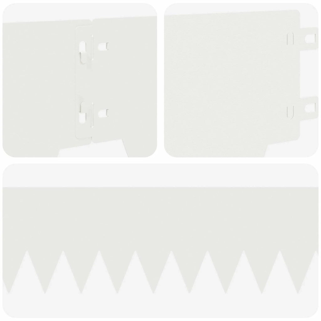 Bordura per Prato 30 pcs 103 x 15 cm metallo Bianco 8008244