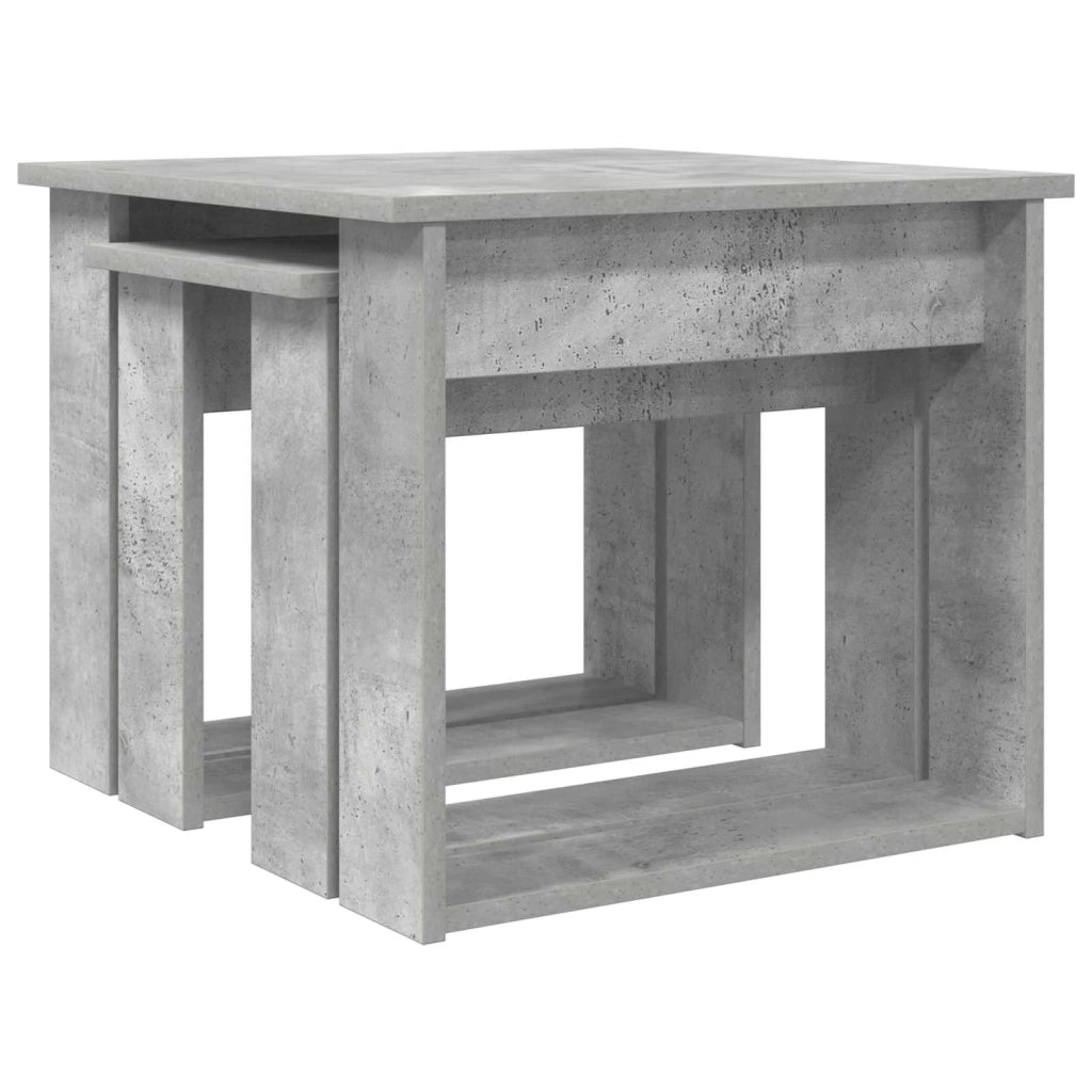 Set di Tavolini da Caffè 2 pcs Grigio cemento Legno multistrato