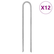 Picchetti Tenda 12 pz a Forma di U 30 cm Ã˜7 mm Acciaio Zincato
