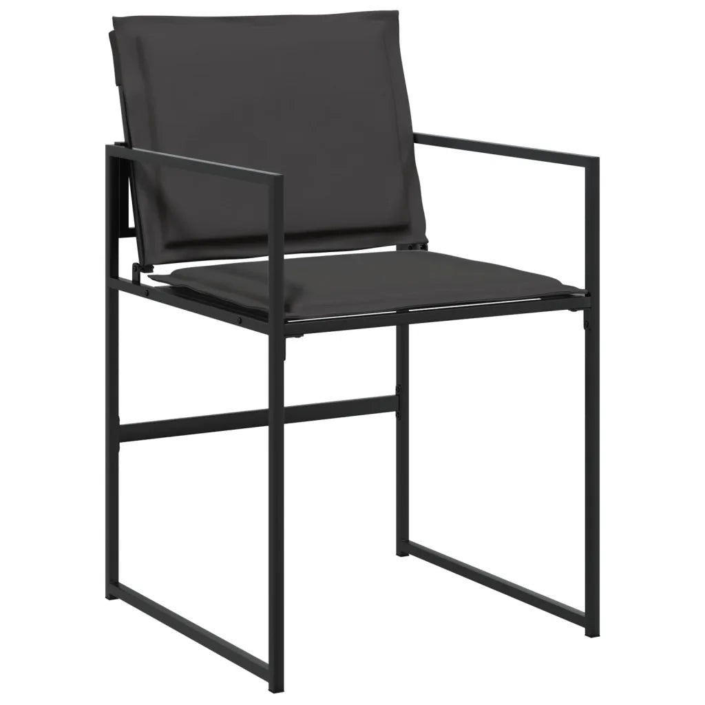 Set da Pranzo da Giardino 15 pz con Cuscini Nero in Textilene 3295086