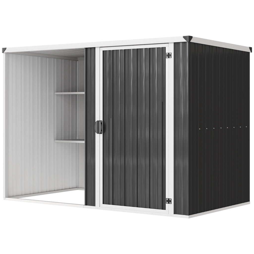 Capanno da Giardino in Acciaio Zincato ¨C Zephmum ¨C Grigio 231x125x162 cm