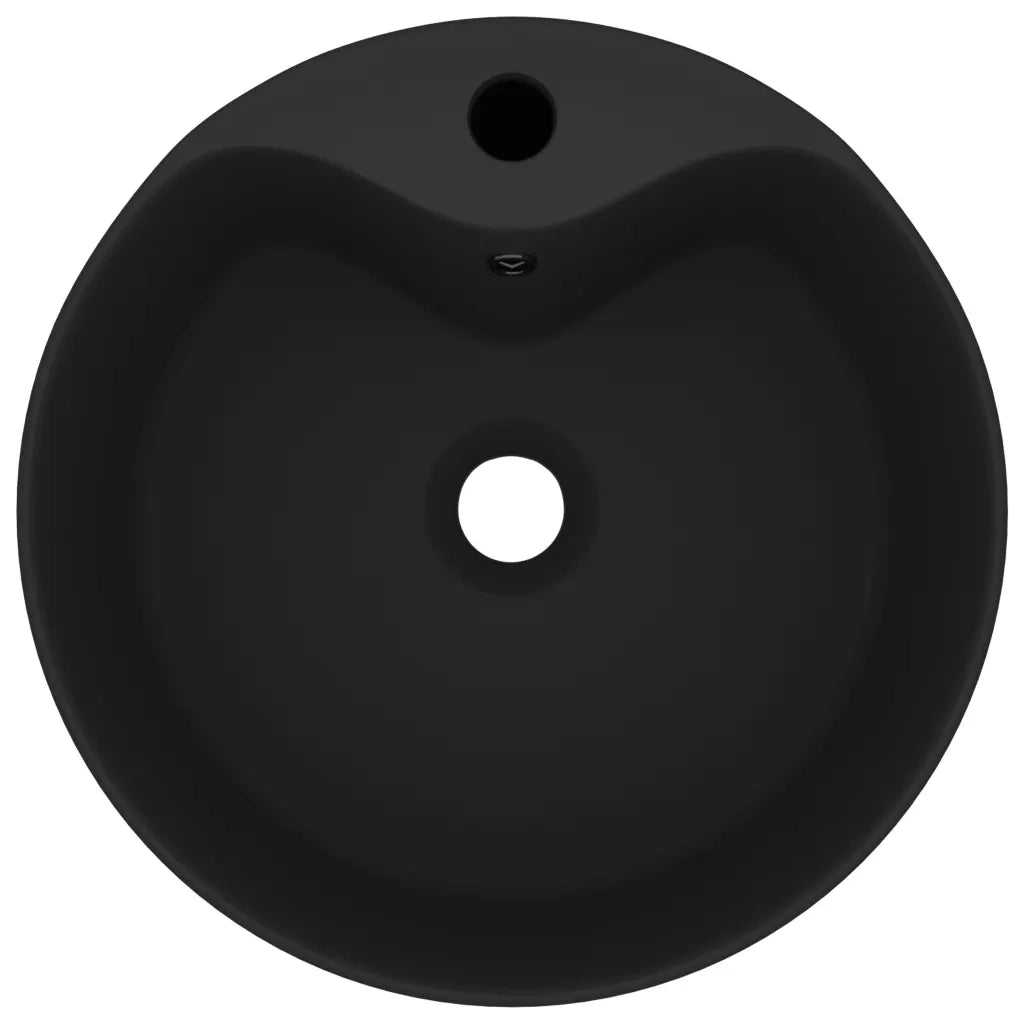 Lavandino con Troppopieno Nero Opaco 36x13 cm in Ceramica cod mxl 40307