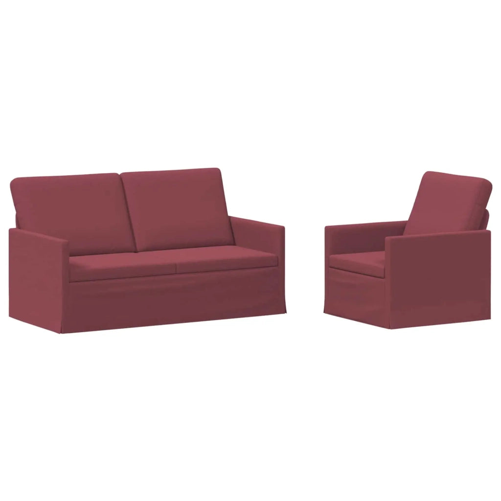 Set di divani 2 pcs Rosso Vino Tessuto 3433151