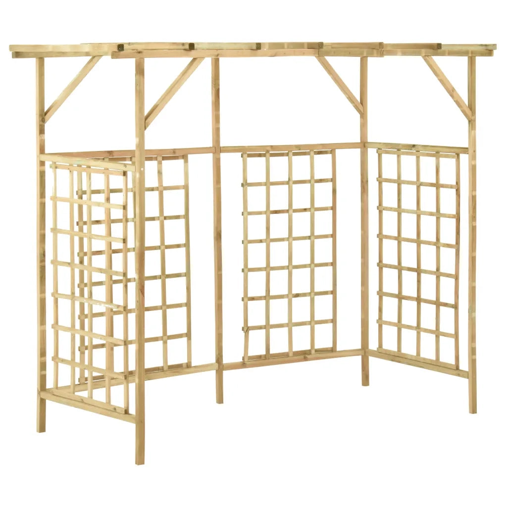 Pergolato Giardino per Bidoni Tripli Legno di Pino Impregnato cod mxl 77992
