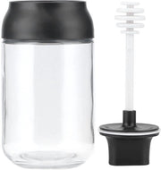 Jarra di Miele in Vetro - 250ml - Inclusa Cucchiaio - Design Minimalista - Adatta per la Cucina