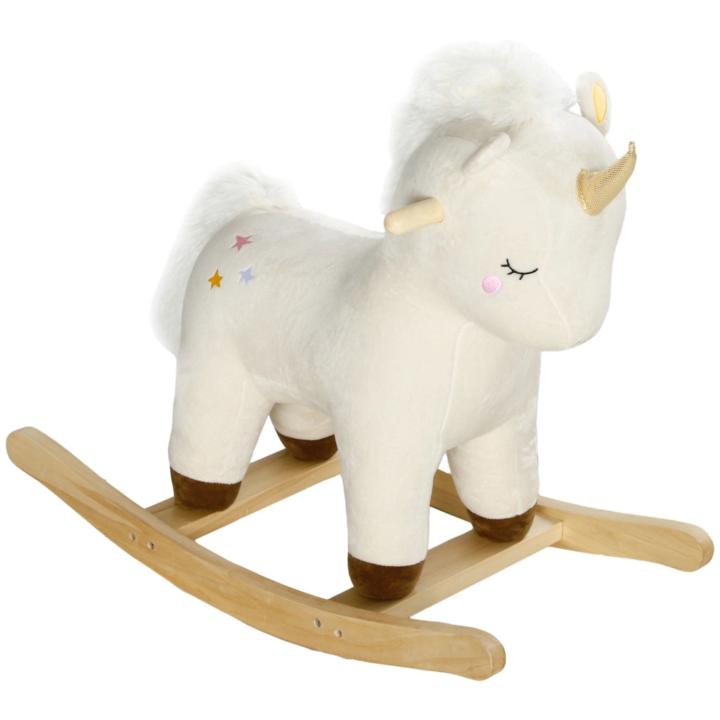 Cavallo a Dondolo Unicorno per Bambini con Suoni ¨C zephmum ¨C Bianco