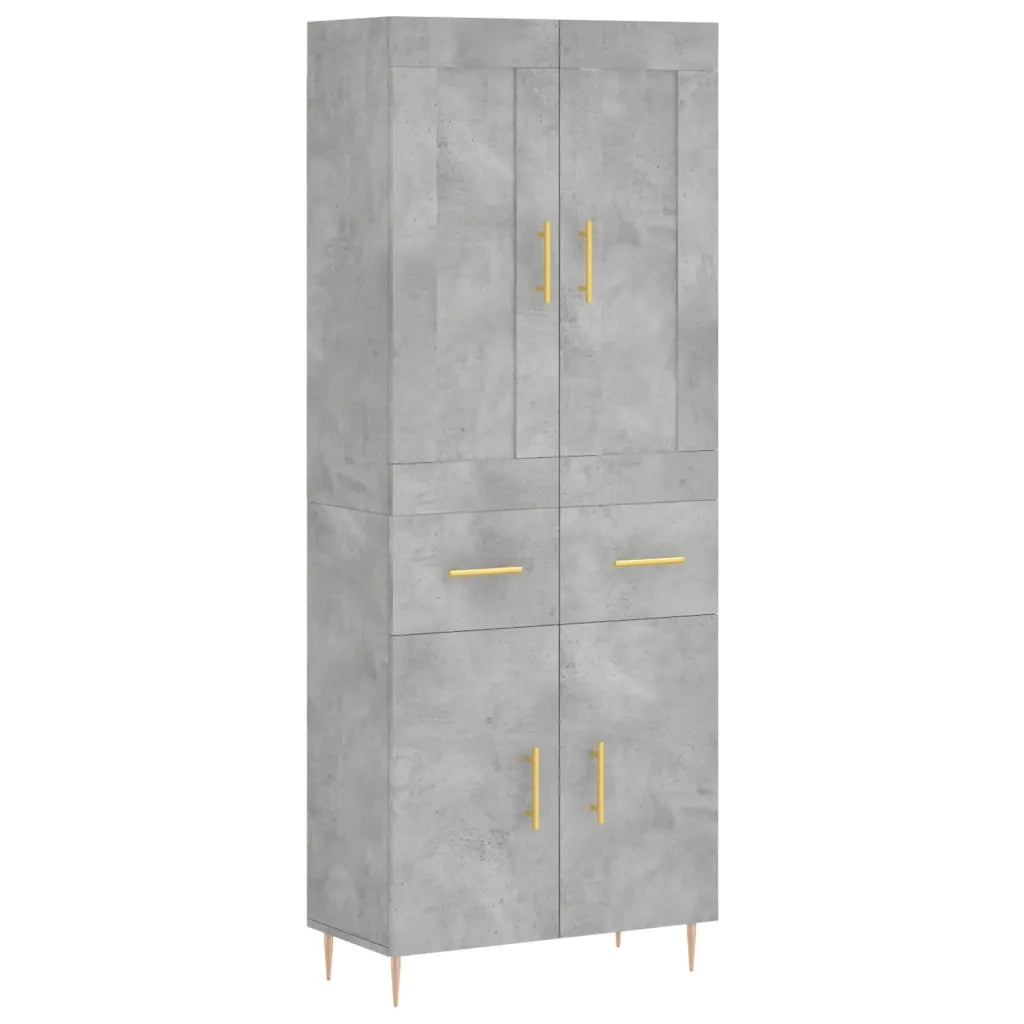 Credenza-Buffet-Armadio da cucina Grigio Cemento 69,5x34x180 cm in Legno Multistrato 182264