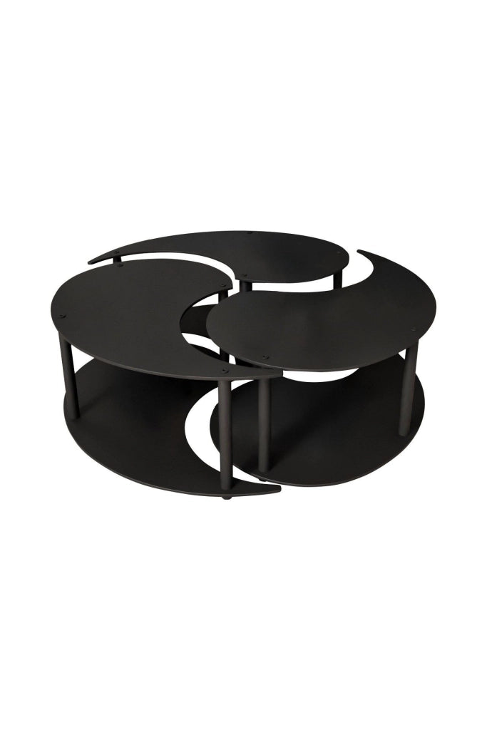 Set di tavolini in legno "Yin" 70 x 70 x 38 cm - Nero