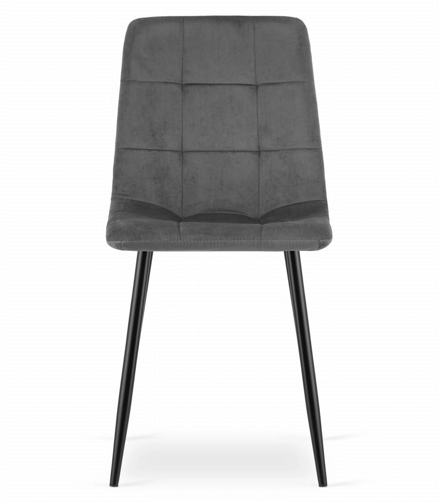 Sedia Valora PYRA in velluto grigio scuro, design moderno x2
