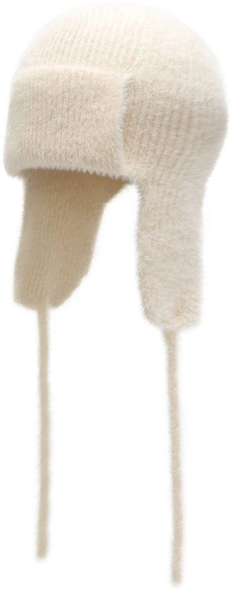 Cappello da Pilota Donna - Cappuccio Trapper Caldo - Berretto a Maglia Intrecciato - Copriorecchie - Materiale Acrilico/Poliester soffice - Unico Modello 55-58 cm - Cappello Invernale