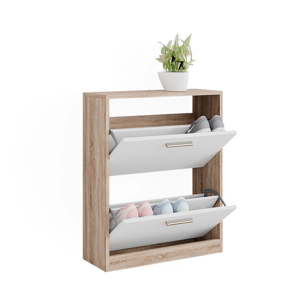 Vicco Mobile porta scarpe Bianco/Sonoma 59 x 72.5 cm 2 scomparti