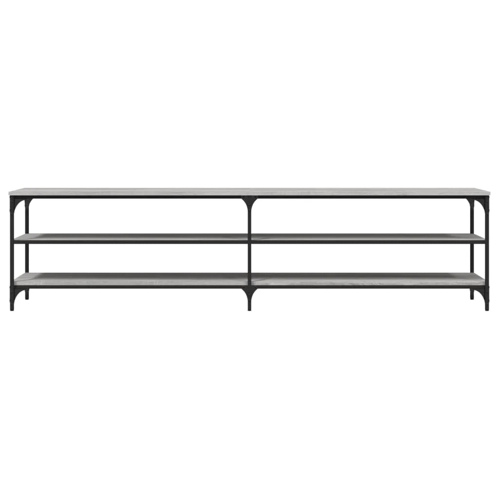 Mobile TV multimediale mensola TV credenza TV adatto per sala da pranzo soggiorno camera da letto colore Sonoma 200 x 30 x 50 cm legno ingegnerizzato e metallo grigio 02_0028436