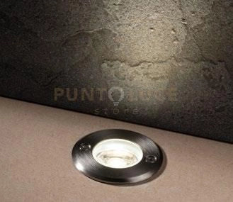 FARO A INCASSO CALPESTABILE LED WALK ACCIAIO TONDO 3W 345LM 3000K IP67 7X6,6CM
