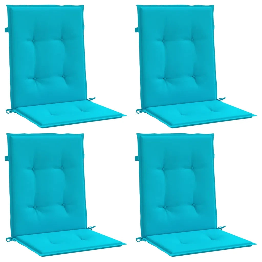 Cuscini per Sedia con Schienale Basso 4 pz Turchese in Tessuto 361338