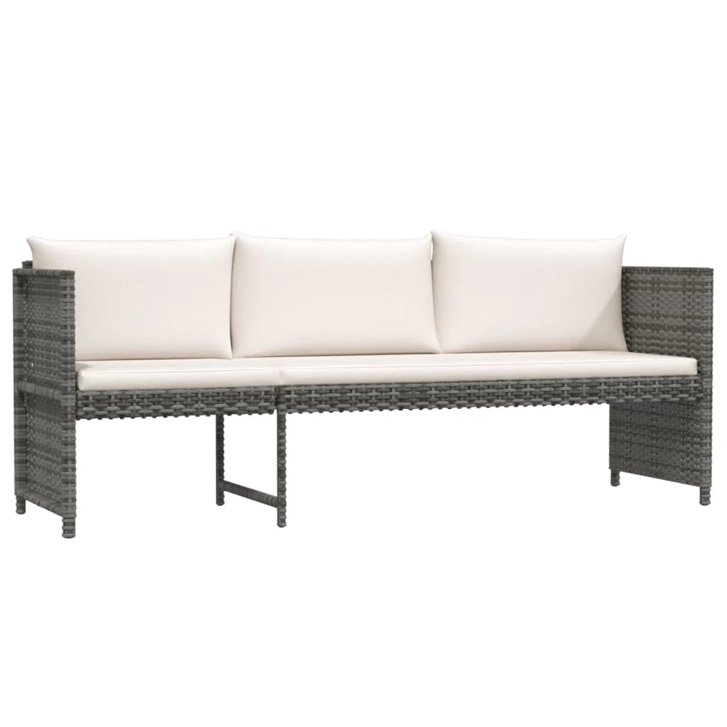 Set di mobili da giardino mobili da esterno 6 pezzi con cuscini resina intrecciata grigia 02_0016864
