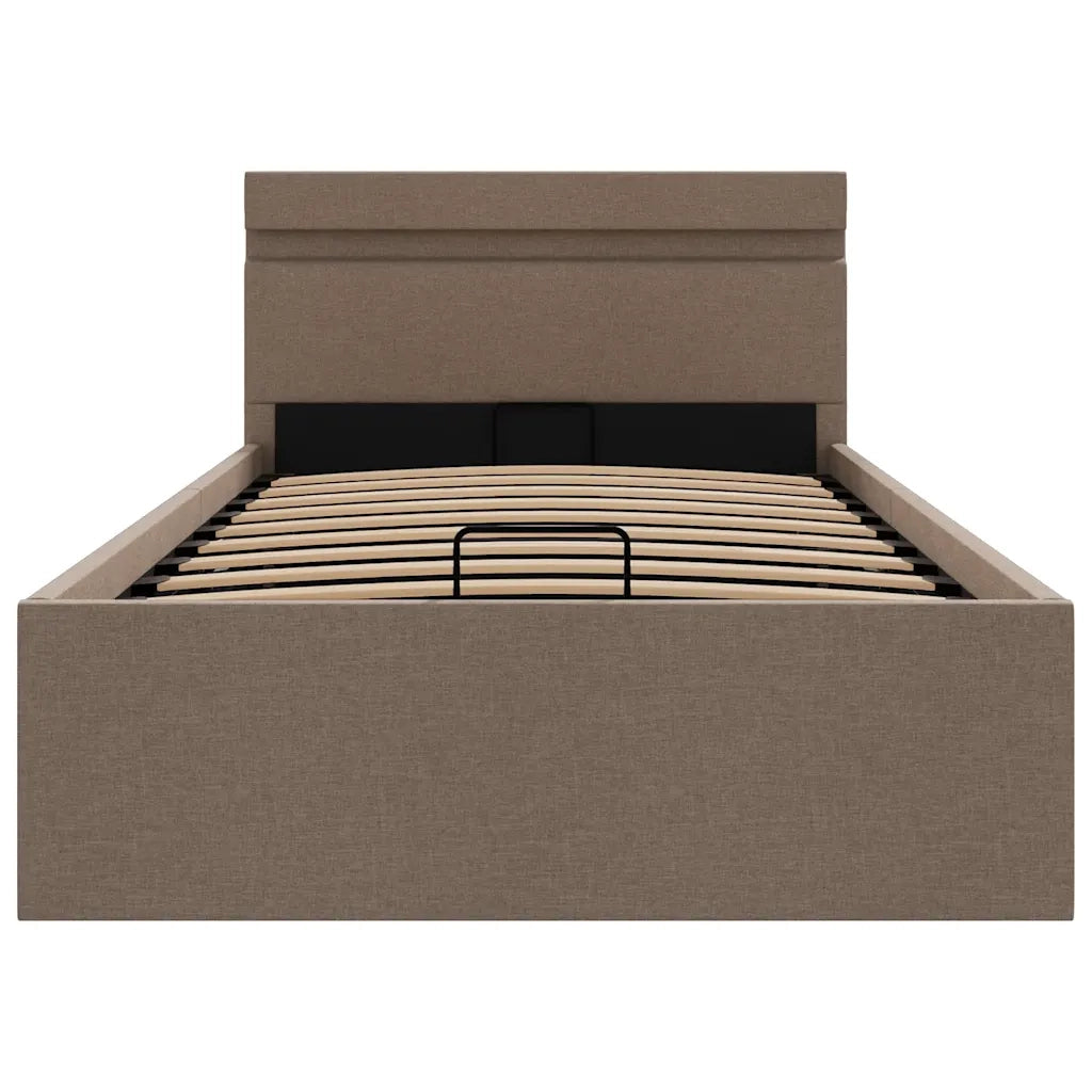 Letto Idraulico Contenitore LED Grigio Talpa Tessuto 90x200cm  cod mxl 62224