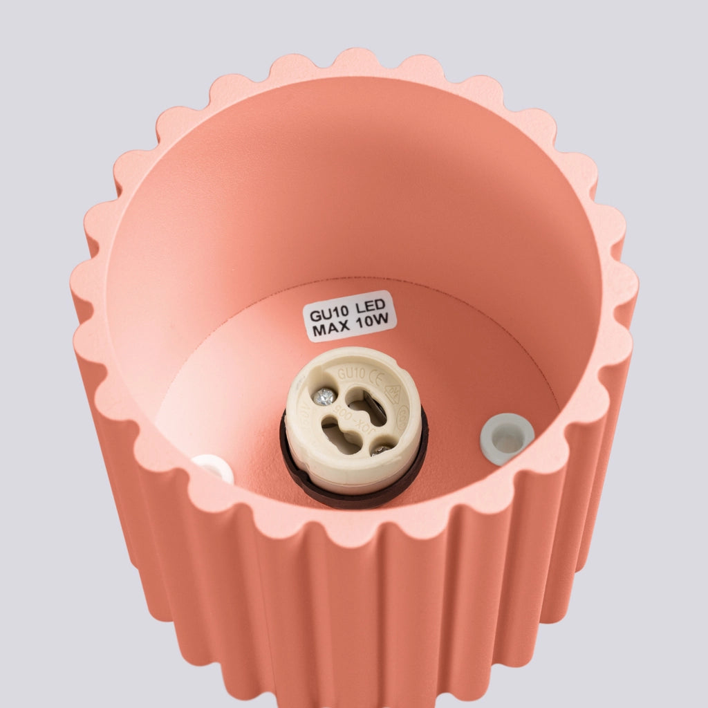 Spot soffitto moderno rigato tondo pesca 10cm GU10