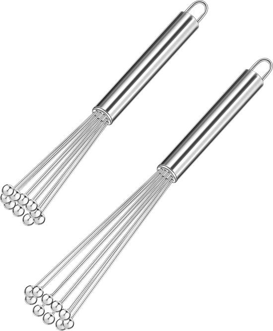 Set di 2 cavi in acciaio inossidabile, ciotola, ciotola in acciaio inossidabile, ciotola, piccolo pallino, ciotola, set per cucinare, mescolare, ciotola, battere, sbattere (2 pezzi)