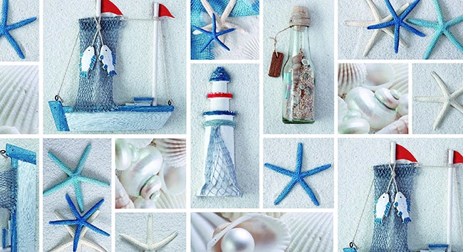 TOVAGLIATO IN PVC FANTASTIK FARO MARE 708-1  Rotolo cm.140 (H) x 20 mt (L)