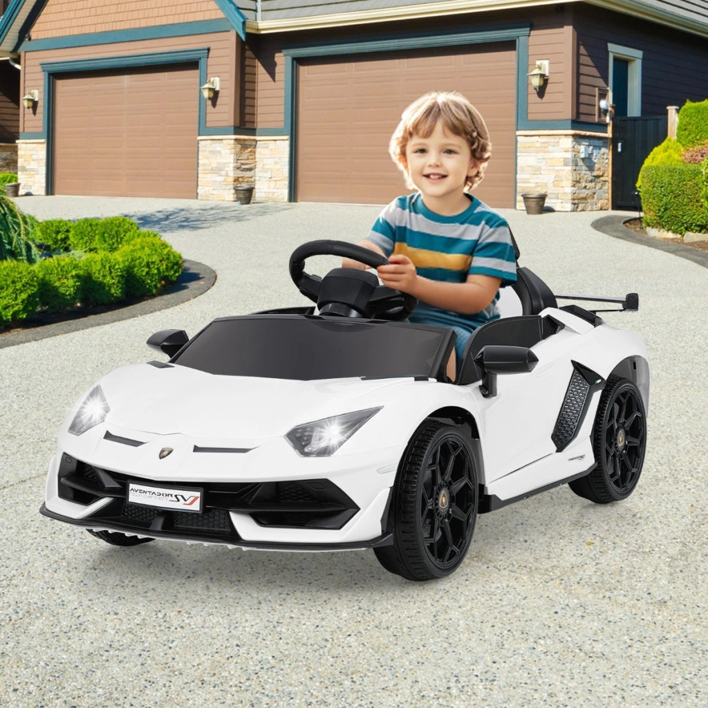 Auto elettrica giocattolo lamborghini 12V con licenza Per bambini, Veicolo elettrico con telecomando Bianco-Macchinine giocattoli