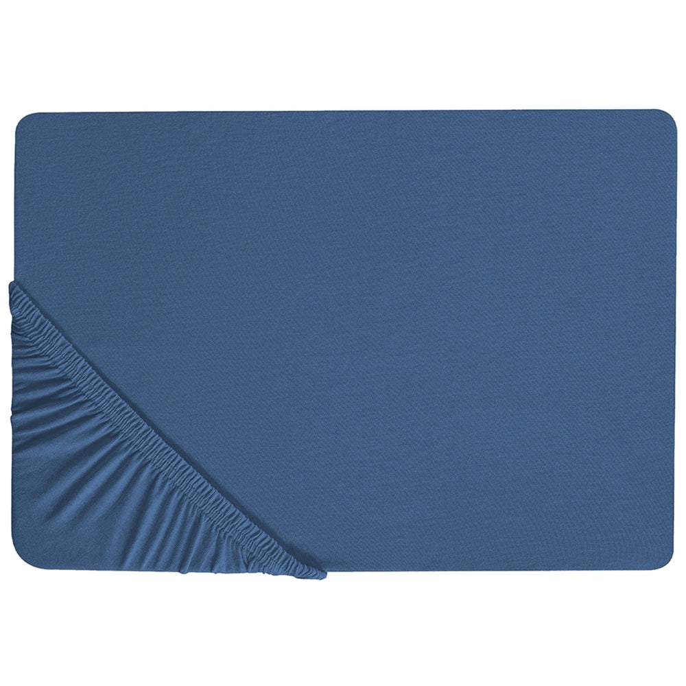 Lenzuolo con angoli cotone blu marino 90 x 200 cm con bordi elastici modello classico a tinta unita camera da letto classica