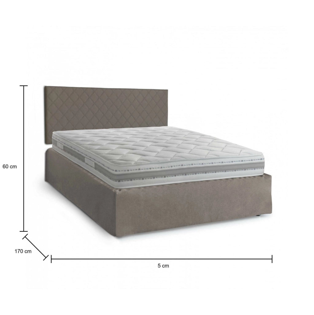 Letto Matrimoniale Delinda, Letto Matrimoniale Materasso Incluso Made in Italy, Grigio