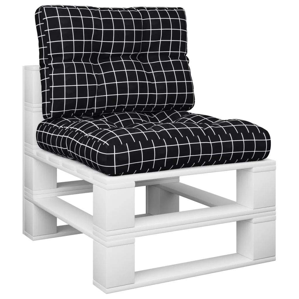 Cuscini per Pallet 2 pz Neri Motivo a Quadri Tessutocod mxl 71408
