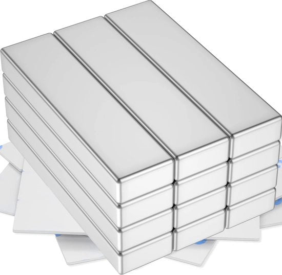 12 pezzi di magneti neodymium extra forti, 40 x 10 x 5 mm magneti autoadesivi forti grandi magneti adesivi per lavagne magnetiche, armadi cucina, magneti rettangolari da applicare