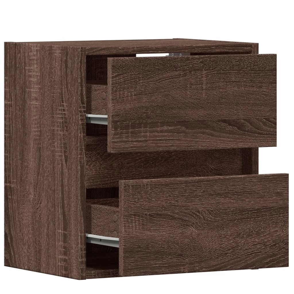 Mobile TV multimediale scaffale TV credenza mobile TV sala da pranzo soggiorno parete attrezzata per camera da letto con luci LED rovere 41 x 31 x 45 cm marrone 02_0027952