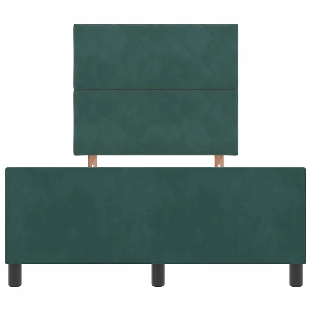 Letto a molle con testiera Verde Scuro 120 x 200 cm Velluto 3345002
