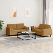 Set di Divani 2 pz con Cuscini Marrone in Velluto 3202001