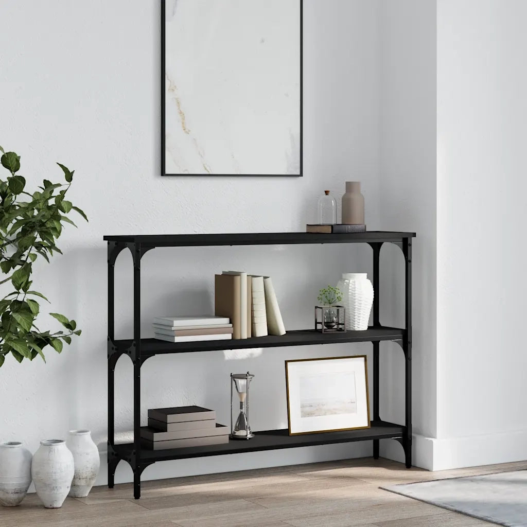Tavolino Consolle-Tavolino da soggiorno-Tavolo Nero 100x22,5x75 cm in Legno Multistrato