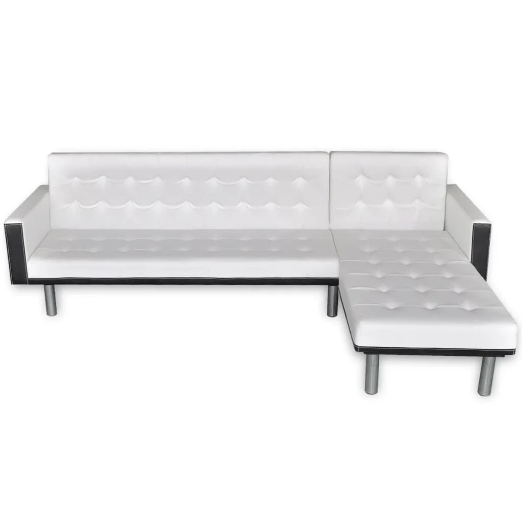 Divano letto angolare in similpelle bianca 02_0019590