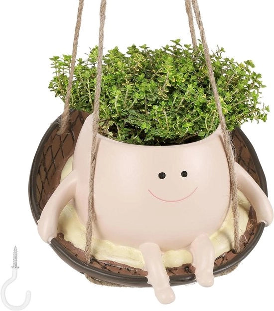 Pianta Faccia Sorridente Porta Pianta Piccola Sedia Pianta Portatile per Succulenti Giardino Interno Esterno Balcone
