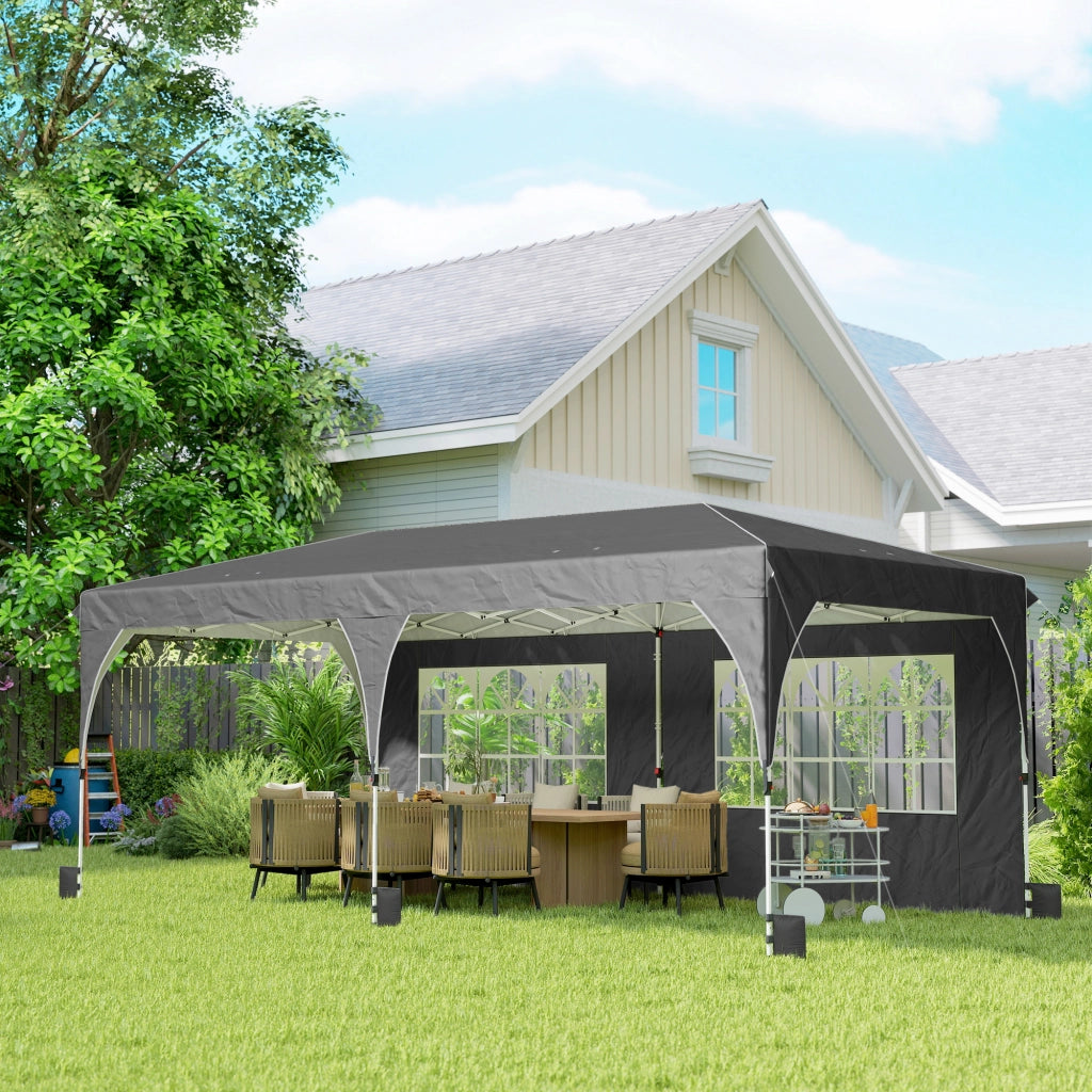 Tenda da Giardino Pieghevole ¨C Zephmum ¨C Grigio Scuro 6x3 m