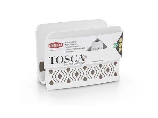 Tosca portatovaglioli da tavola in resina bianco e tortora 7.5 x 15.5 cm