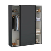 Guardaroba 2 ante\ Gomer, Mobile multifunzionale, Mobiletto scarpiera, Guardaroba porta scarpe, 179x65 h220 cm, Grigio